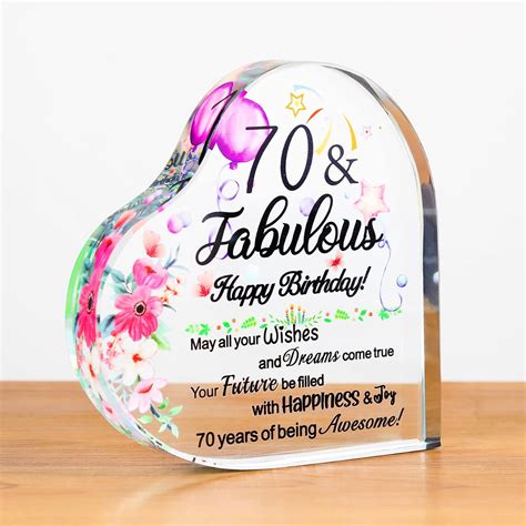Movdyka 70th Birthday Gifts for Women, Happy 70 & Fabulous Colorful ...