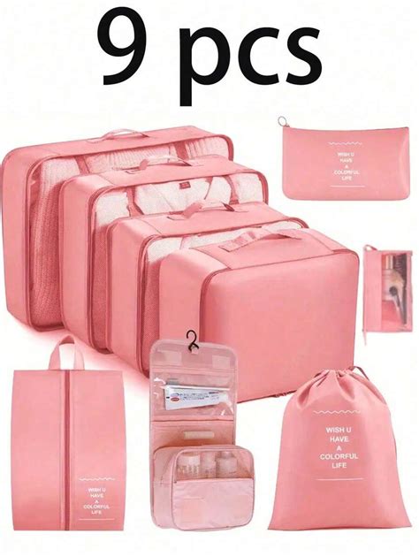 9pcs/Set Travel Packing Organizer Bags, Large Capacity Luggage Bags ...