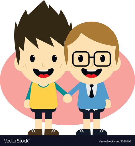 Adorable gay cartoon character Royalty Free Vector Image