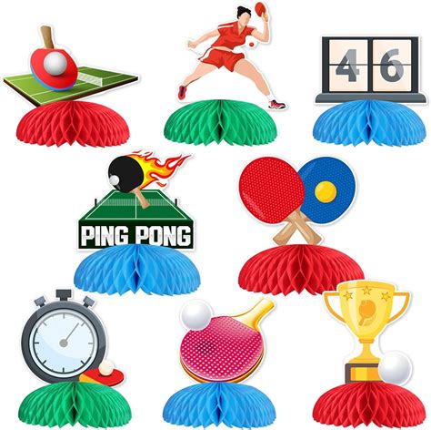 Amazon.com: Table Tennis Party Decorations 8Pcs Table Tennis Honeycomb ...