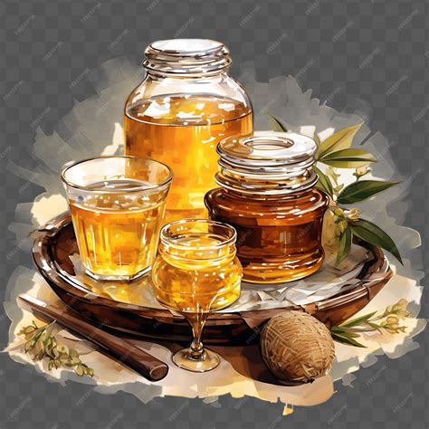 Premium PSD | Watercolor of mead drink a honey based elixir with ...