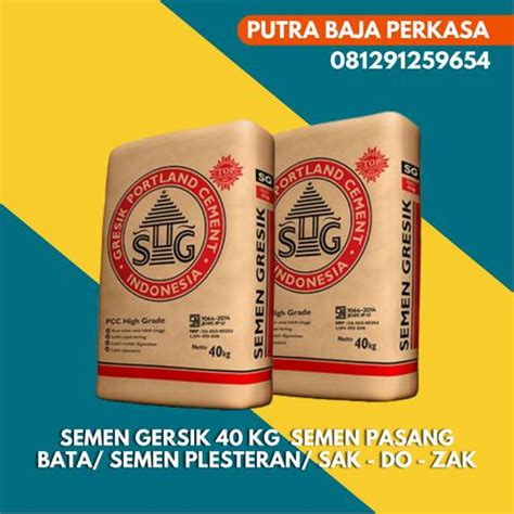 Jual Semen Gersik 40 kg / Semen pasang Bata/ Semen Plesteran/ Sak - DO ...
