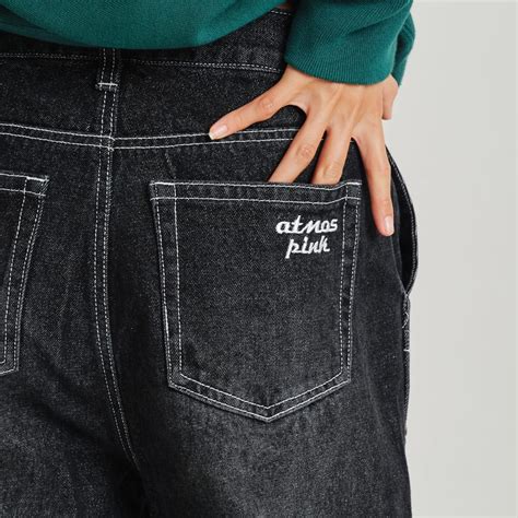 atmos pink Double Knee Denim BLACK （アトモス ピンク ダブルニー デニム-ブラック） | atmos ...