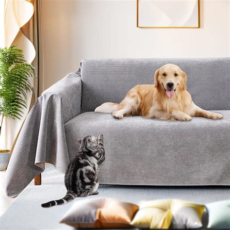 Amazon.com: Loiion Couch Covers for 3 Cushion Couch, Gray Cat-Scratch ...