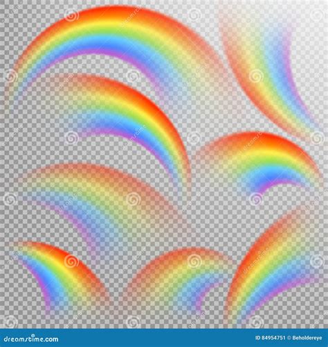 Rainbows in Different Shape Realistic Set. EPS 10 Stock Vector ...