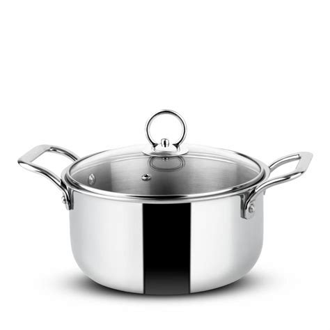 Buy Orange Stainless Steel Triply Cook & Serve Casserole/Biryani Pot ...