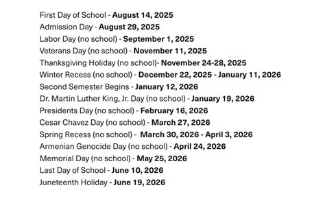 Los Angeles Unified School District Calendar 2025-2026 Download