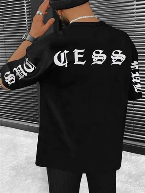 Manfinity LEGND Camiseta Holgada Con Hombros Caídos Y Estampado De ...