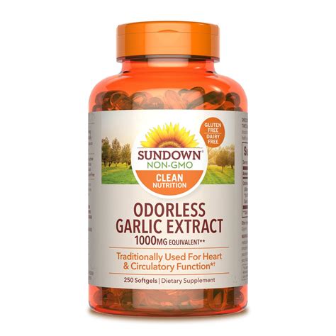 Sundown Naturals Garlic 1000 mg, 250 Odorless Softgels : Amazon.in ...