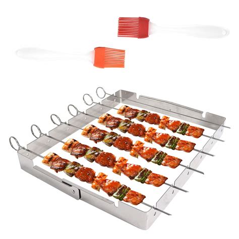 Ultrafun BBQ Skewer Shish Kabob Set Stainless Steel BBQ Kebab Grilling ...