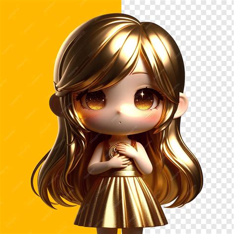 Premium PSD | Golden doll psd