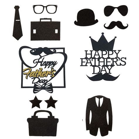 Buy 11Pcs Happy Father's Day Cake Topper dad Cupcake Picks Paper Cake ...