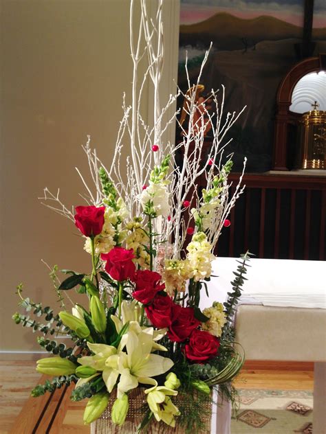 Large Red Floral Arrangements for Church