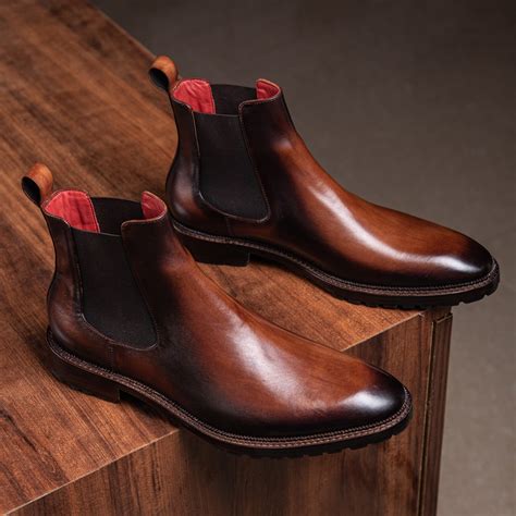 Cognac Leather Chelsea Boots on Sale | bellvalefarms.com