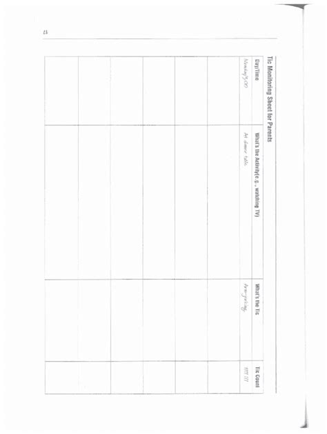 tic monitoring sheet for parents - Blank Fillable Template | Fill Out ...