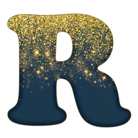 Half Gold Glitter Alphabet