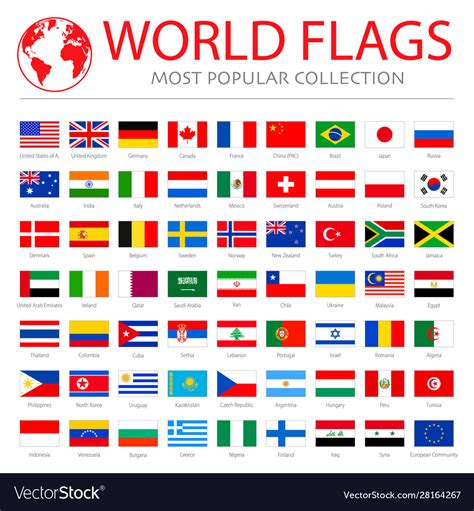 World flags graphics with world map Royalty Free Vector