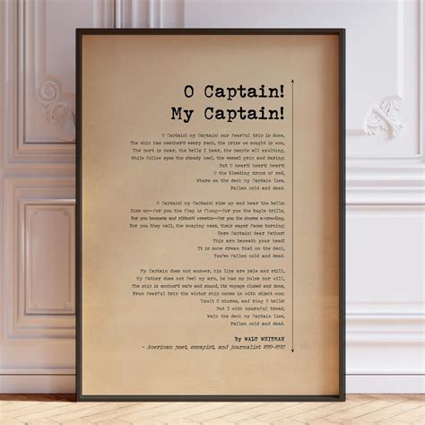 O Captain My Captain Poem by Walt Whitman Poster Print Abraham Lincoln ...