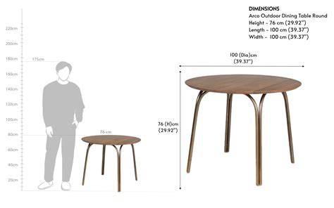 Arco Outdoor Dining Table Round - Close shot - Orange Tree