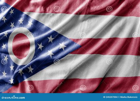 Waving Detailed National US Country State Flag of Ohio Stock Photo ...