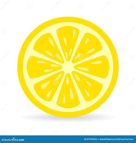 Lemon slice vector icon stock vector. Illustration of flat - 87994454
