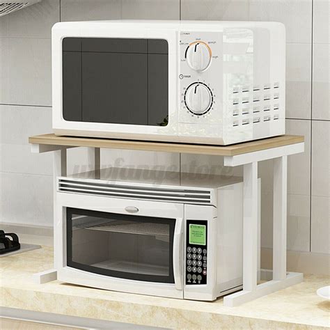 Heavy Kitchen Shelf Microwave Oven Rack Stand Wooden Condiment Storage ...