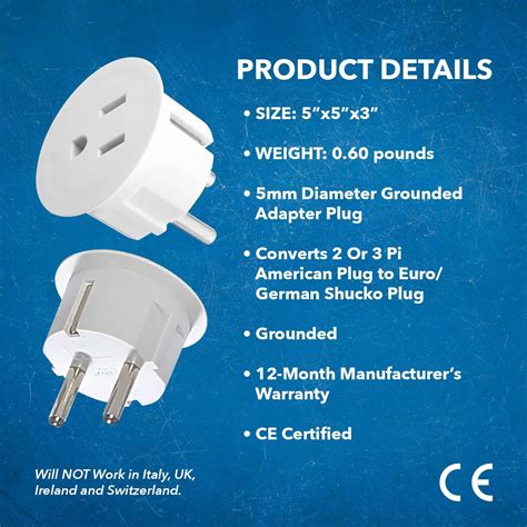 OREI American USA To European plug adapter – Type India | Ubuy