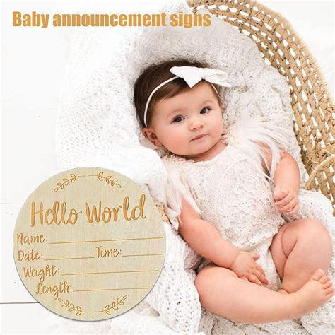 Joaoxoko Hello Horld Newborn Sign，5.9 Inch Round Wooden India | Ubuy