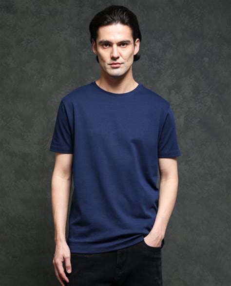 Rare Rabbit Men's Gis-1 Navy Cotton Fabric Crew Neck Half Sleeves Regu