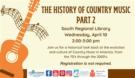 The History of Country Music Part 2 at South Regional Library, 8065 ...