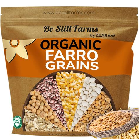 Amazon.com : Be Still Farms Farro Grain Organic (4.8 lb) - Whole Emmer ...