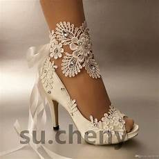 Bridal Shoes Uk 2019 by 2019 Fashion Ivory Ribbon Open Toe Wedding Shoes Bridal Shoes Uk 2019