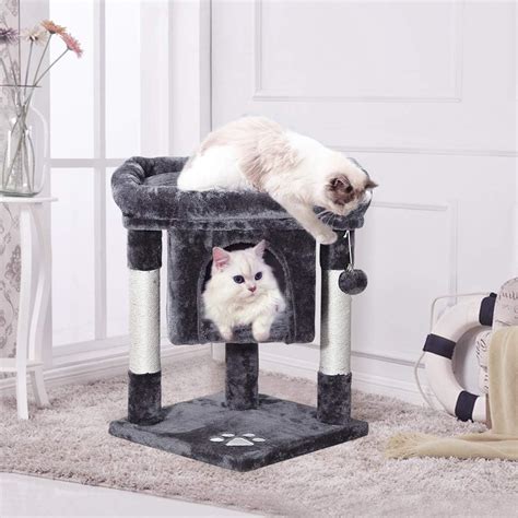Buy JISSBON Cat Tree Tower with Large Condos, Padded Plush Perches ...