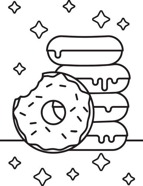 Donut Coloring Page - PDF - Highfile