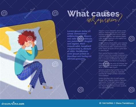What Causes Insomnia Banner Vector Template Stock Vector - Illustration of asleep, medicine ...