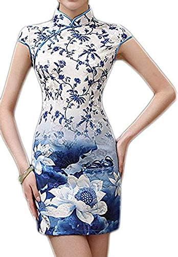 Buy Strawberry Bodycon One Piece Dress Lady Cotton Chinese Qipao ...