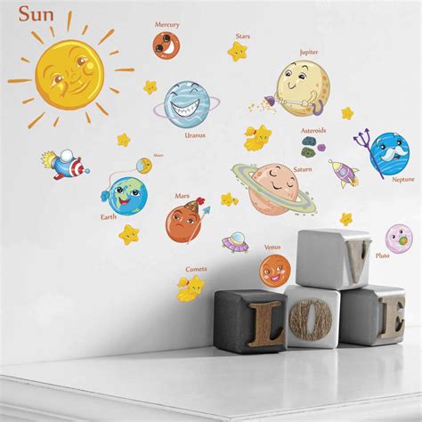 Amaonm Kids Room Wall Art Decor Decals Cartoon Removable Universe ...