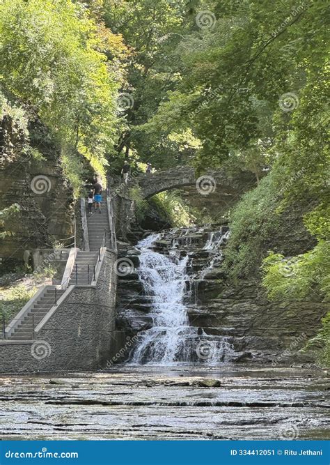 Waterfall at the Cascadilla Gorge Trail in Ithaca, New York Stock Image ...