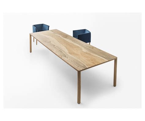 Elon Dining Table by Paola Lenti | Elegant Abonos™ Ash Wood Top with Dyed Oak Heartwood Legs ...
