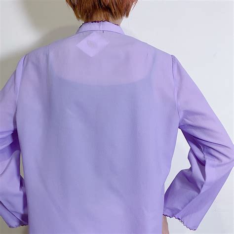 purple flower embroidery long sleeves shirt【461】 | LEMON
