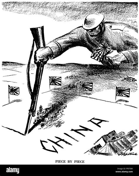 JAPAN: IMPERIALISM, 1937. /n'Piece by Piece.' American cartoon by D.R ...
