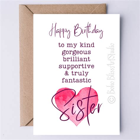 Sister Birthday Card Unique at Jerry Fagan blog