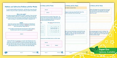Addition and Subtraction Problems with Bar Models (Ages 9 - 10)