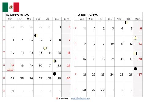 Calendario Marzo 2025 México Para Imprimir