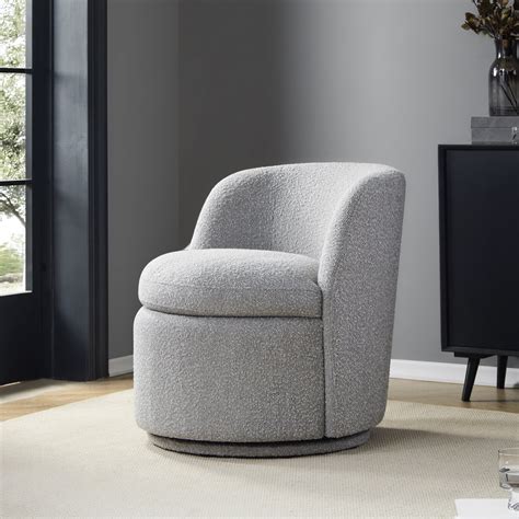 CHITA Swivel Accent Chair Armchair, Round Barrel Chairs in Fabric for ...