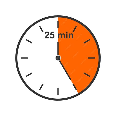 Premium Vector | Clock icon with 25 minute time interval Countdown ...