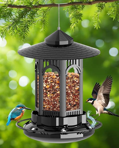 Hanging Bird Feeders for Outdoors, No-Mess Wild Bird Food Feeder for ...