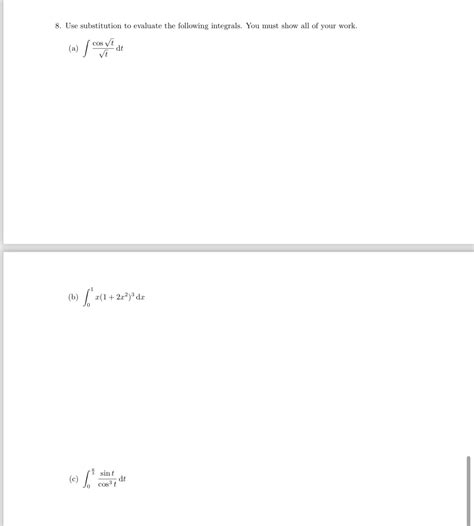 Evaluate Integrals Using Substitution 的图像结果