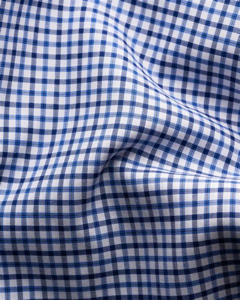 Mid blue Check Fine Twill Shirt - Eton