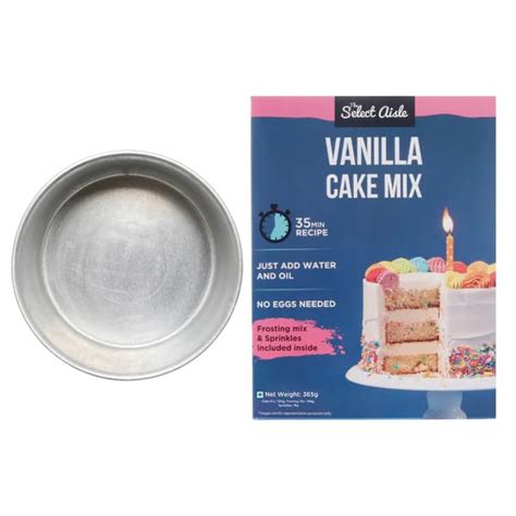 The Select Aisle’s Eggless Vanilla cake mix - 365g + Tin [ Frosting Mix ...